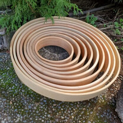 Steam bent wood hand drum frames