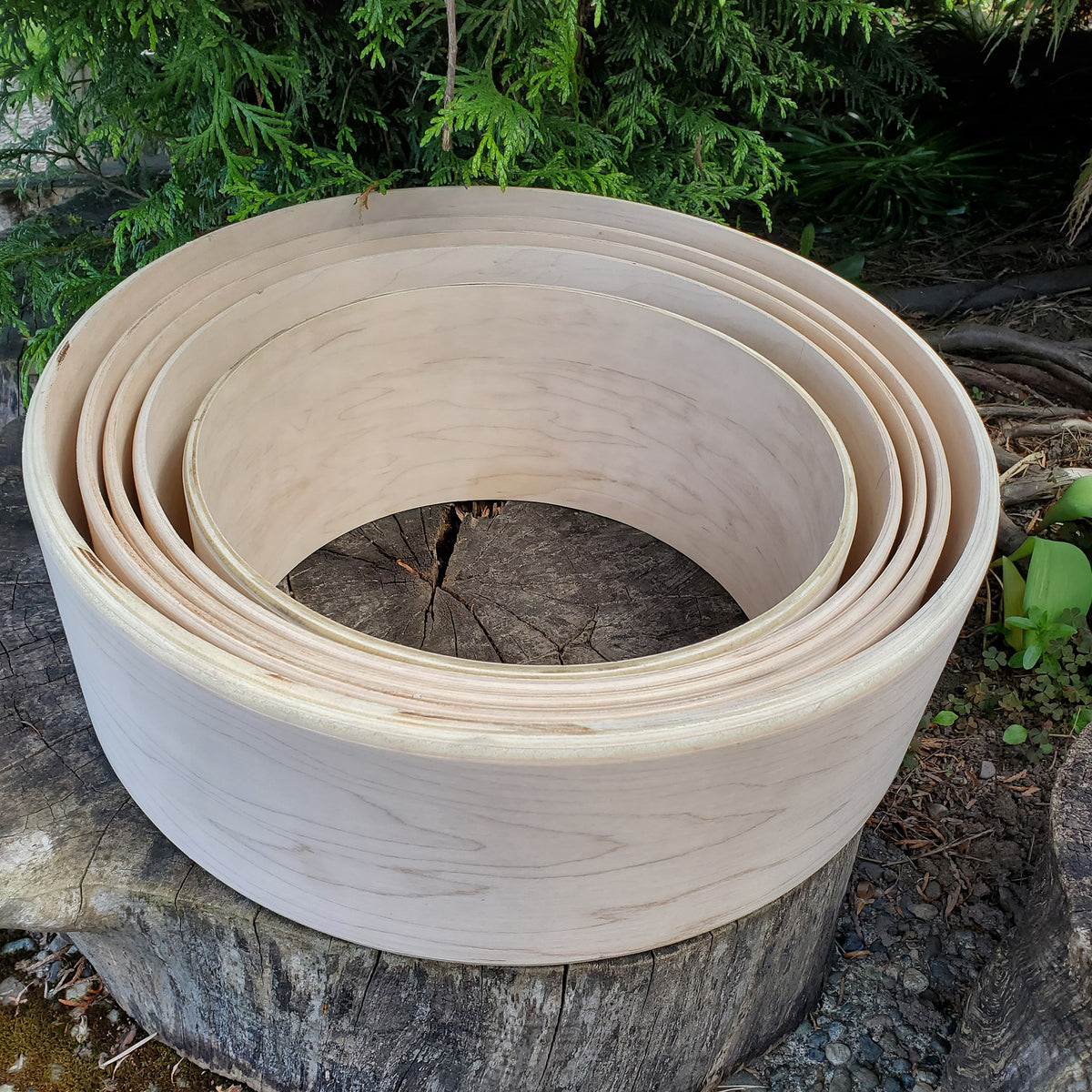 Round maple powwow drum frames